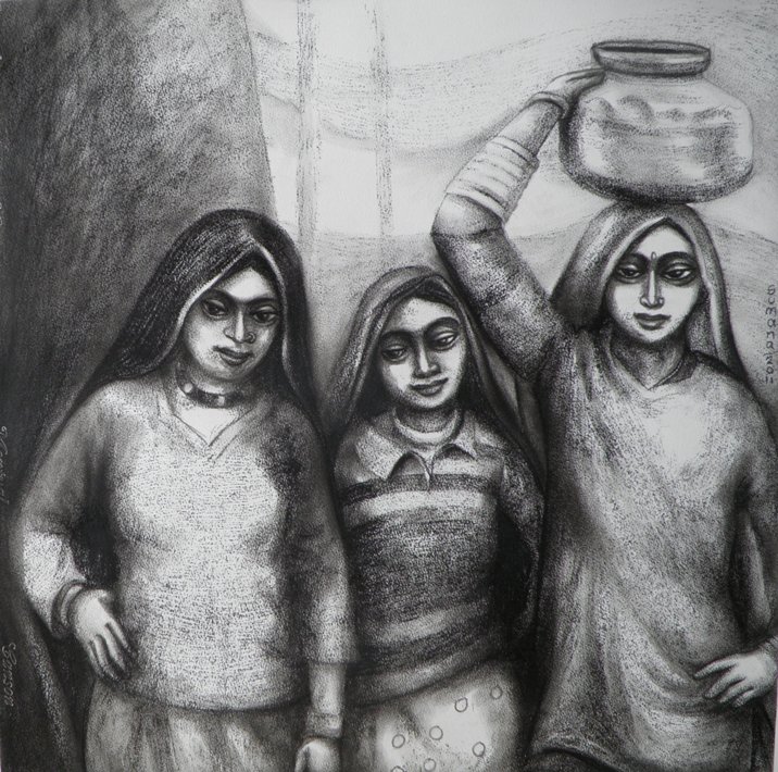 Sumana Dey - Black & White Paintings